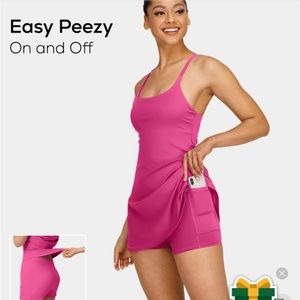 Barbie Hot Pink tennis dress by Halara.